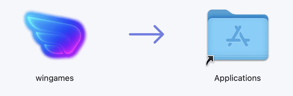 Kéo wingames vào Applications.