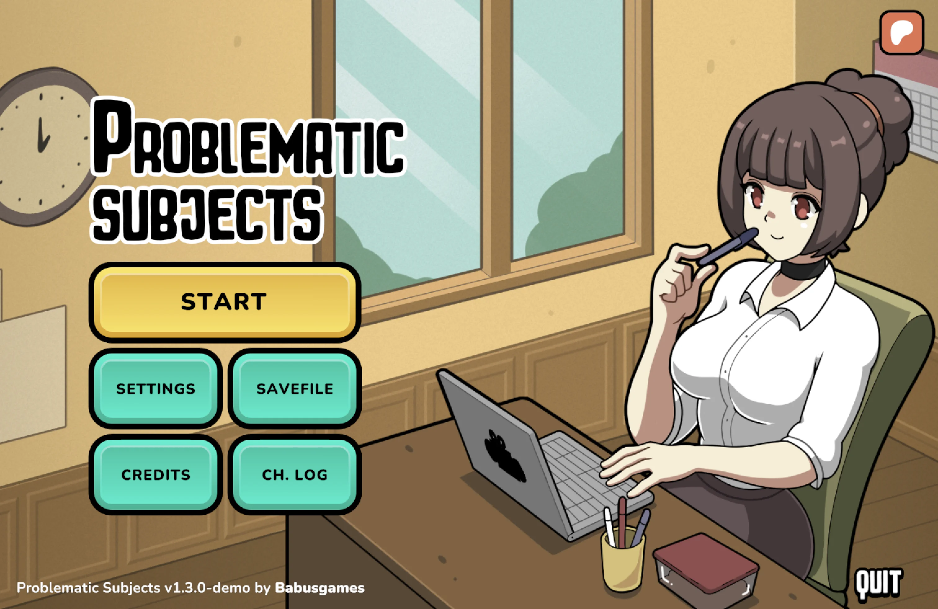Problematic Subjects version 1.3.0-demo main menu